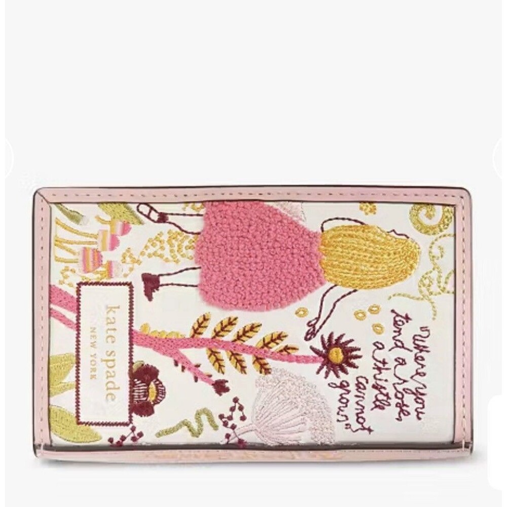 Kate Spade Secret Garden Storyteller Slim Bifold wallet Leather Novelty NWT
